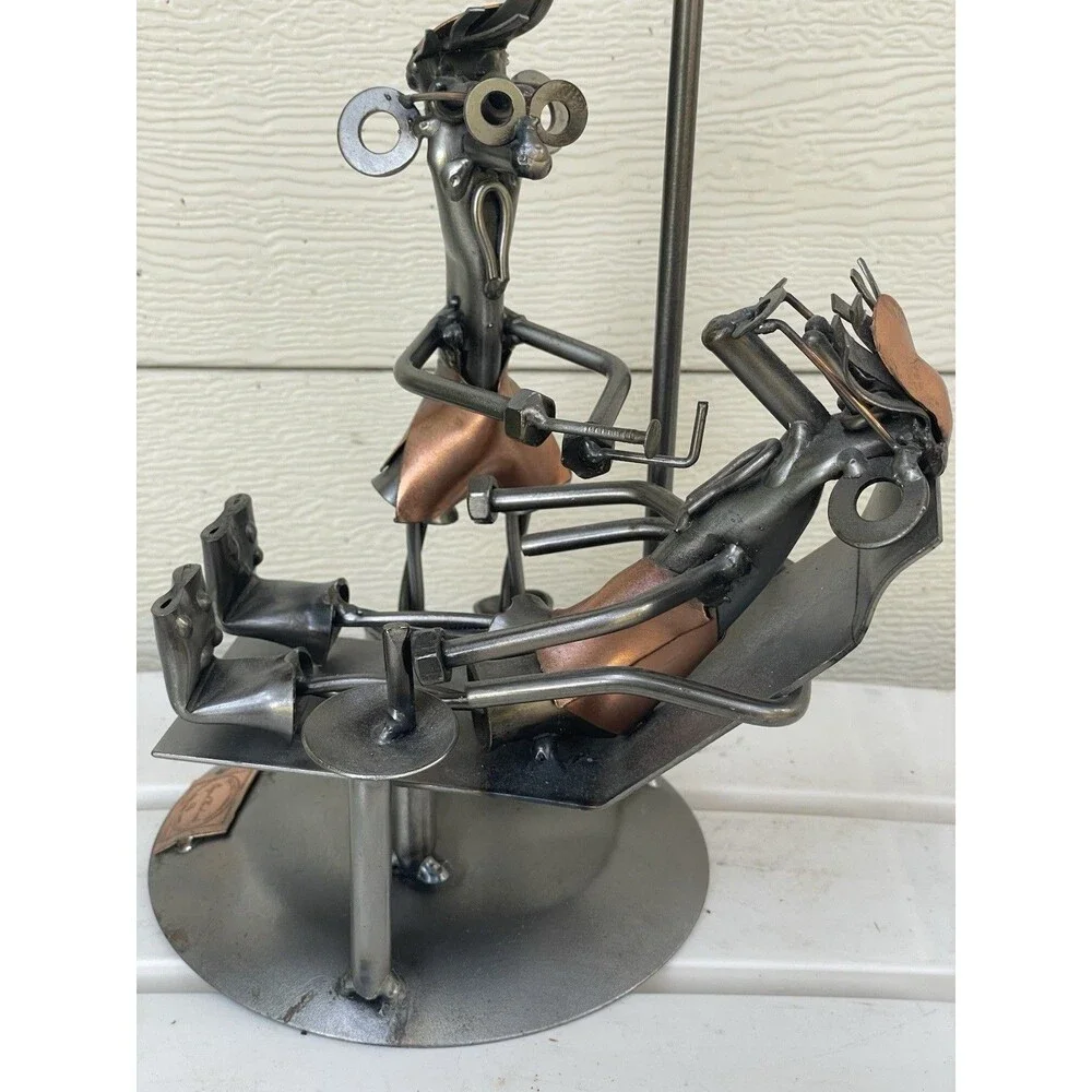 Handmade Nuts & Bolts Dentist Metal Sculpture Figurine Folk Art Dental Gift